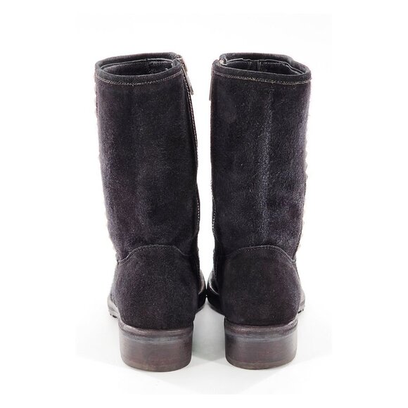 JOHN RICHMOND Beaded Scull Studded Suede Mid-Calf Boots - Picture 9 of 15